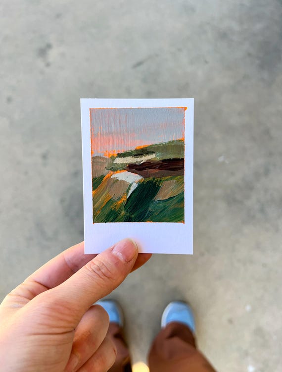 CHOOSE YOUR NorCal abstract landscape - 2.5x3.5 small ACEO original painting