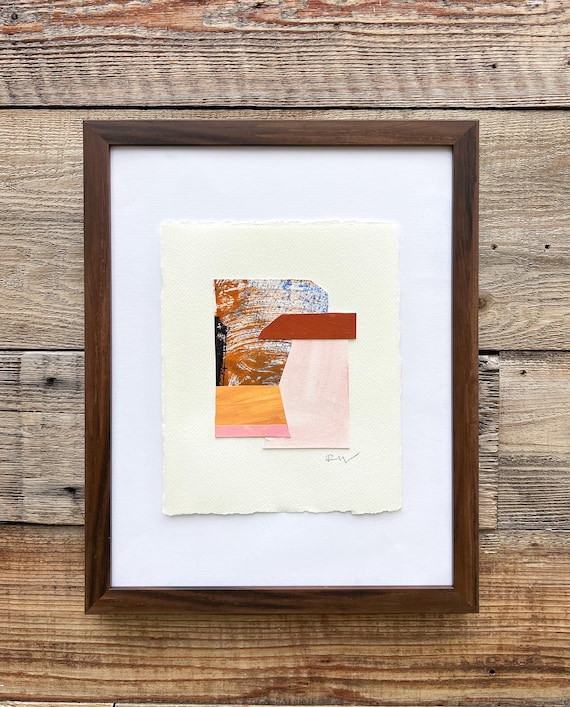 Small Abstract Mixed Media Collage - Modern Home Decor