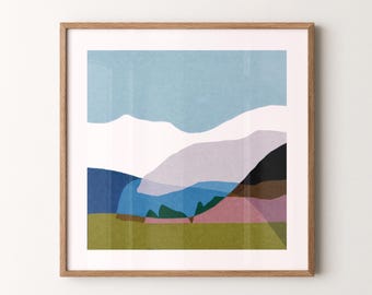 Abstract Landscape Art Print, Contemporary Wall Decor