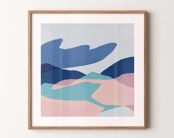 Abstract Landscape Art Print, Contemporary Wall Decor