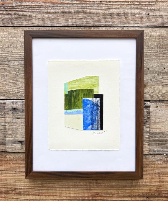 Abstract Mixed Media Collage: Small Modern Wall Art