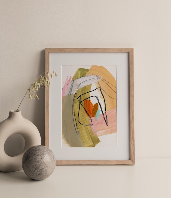Art Print of Original Painting, Abstract Drawing Contemporary Wall Art