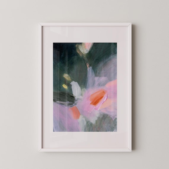 Art Print of Original Floral Painting, Abstract Contemporary Wall Art
