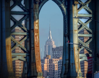 Empire State Building Through Manhattan Bridge Photograph New York City Photography Dumbo Brooklyn Architecture Washington Street NYC Print