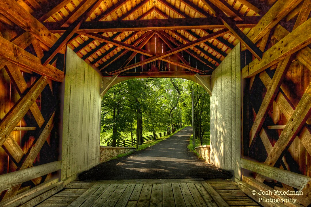 Knechts Covered Bridge Landscape Photograph Bucks County Pennsylvania