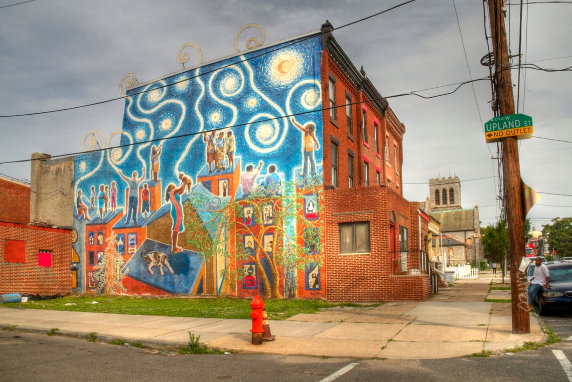 Magic Wall Mural West Philadelphia Urban Landscape Photograph Etsy