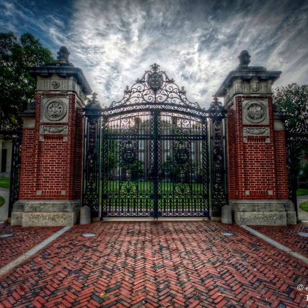 Brown University Photograph, Van Wickle Gates, Fine Art Photography, Early Morning, Alumni Gift, Graduation, Decor, Convocation, Wall Art