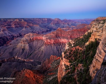 Grand Canyon After Sunset Landscape Photograph Yavapai Point South Rim Grand Canyon National Park Nature Photography Rock Formation Arizona