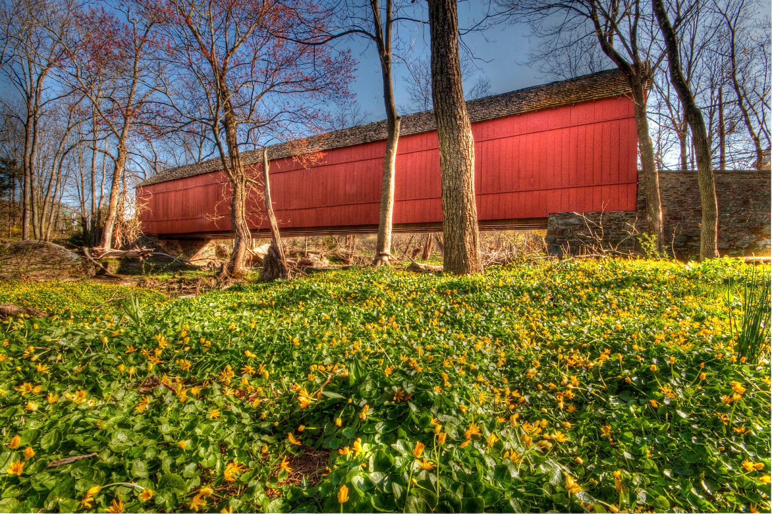 Sheard’s Mill Covered Bridge in Spring Landscape - Etsy