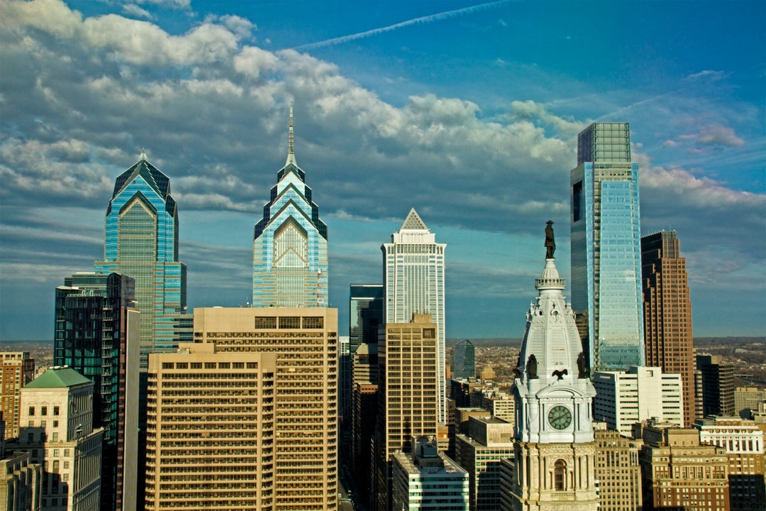 Philadelphia Skyline Photograph, Urban Landscape, Pennsylvania