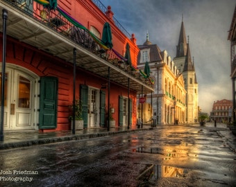 St. Louis Cathedral in New Orleans Photograph French Quarter Morning Light Mardi Gras Sunrise Fine Art Photography Chartres Street Prnt