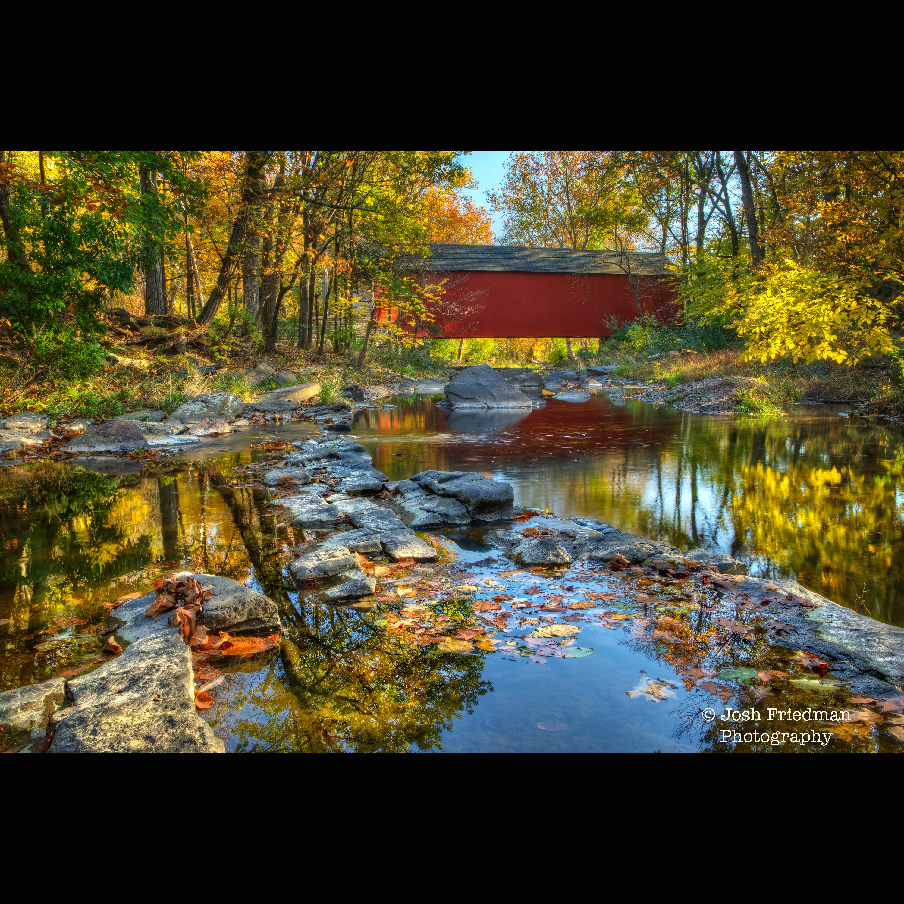 Cabin Run Covered Bridge, Landscape Photograph, Bucks County, Autumn ...
