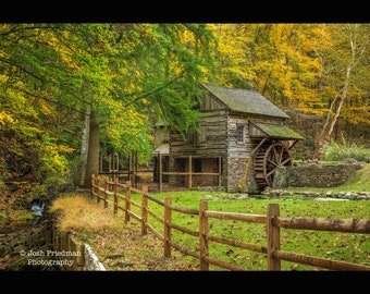 Cuttalossa Farm Autumn Photograph Bucks County Landscape Autumn Print Fall Foliage Cuttalossa Mill Pennsylvania Trees Wall Art Yellow