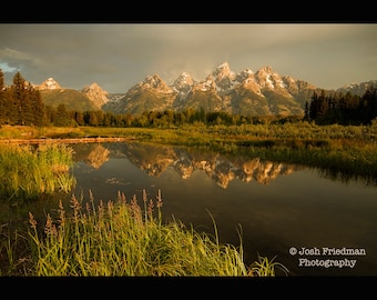 Grand Teton National Park Sunrise Photograph Reflection Schwabachers Landing Snake River Mountain Landscape Photography Nature Morning Light