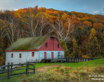 Bowman's Hill Tower Autumn Landscape Photograph Thompson-Neely Mill Fall Foliage Bucks County Photography New Hope Pennsylvania Rust Trees