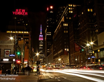 Empire State Building at Night with Easter Colors, New York City, Fine Art Photograph, Pastel, Manhattan, Spring, Wall Art, Home Decor