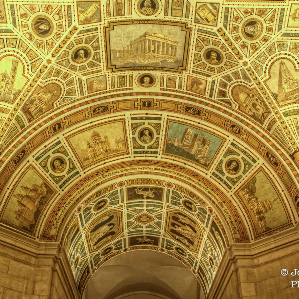 Carnegie Mellon University Photograph College of Fine Arts Building Interior Lobby Ceiling Mural CMU Alumni Gift HDR Photography Pittsburgh