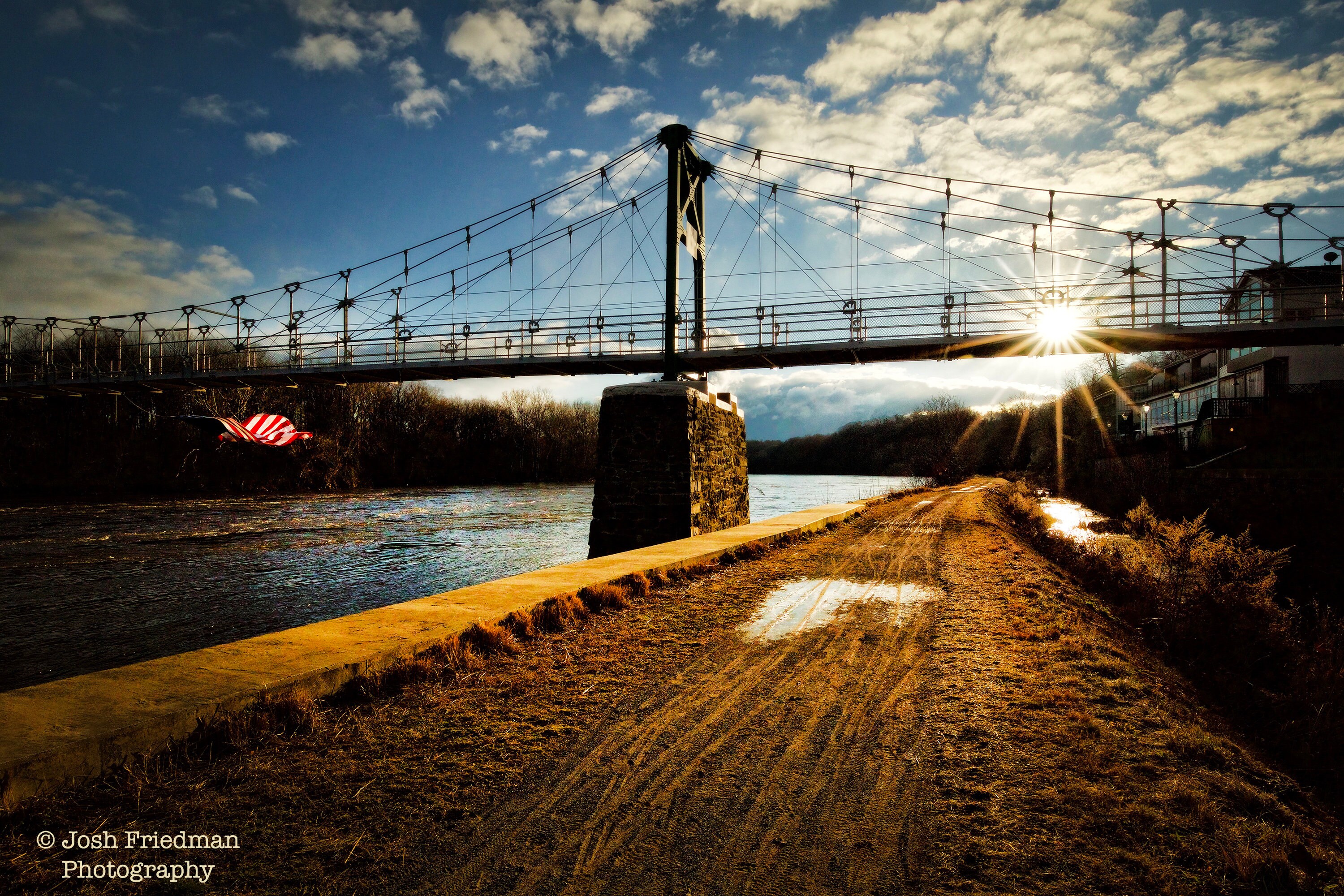 Lumberville Raven Rock Bridge Sunrise Photograph Delaware - Etsy UK