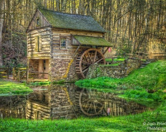 Cuttalossa Mill in Spring Landscape Photograph Bucks County Pennsylvania Fine Art Photography Pond Reflection Farm New Hope Solebury Print