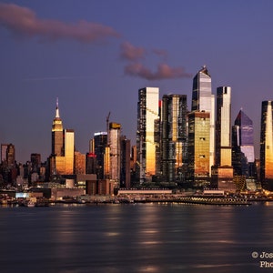Midtown Manhattan New York City Skyline After Sunset Photograph View From Weehawken New Jersey Night Photography Empire State Building