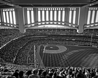 Yankee Stadium Black and White Photograph New York City Yankees Baseball Photography Roof Derek Jeter 2014 Yankees Fan Print Home Decor