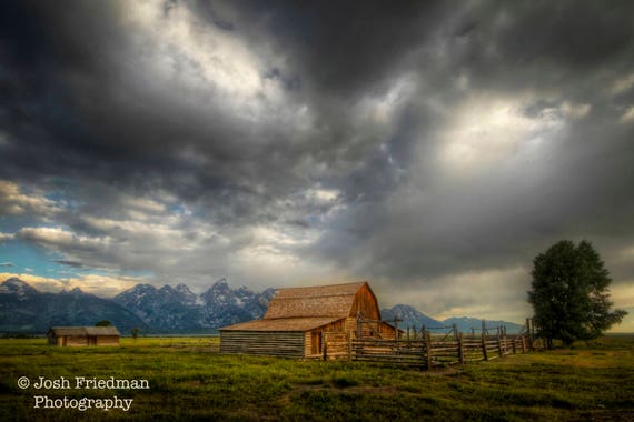 mormon morgen Mormon Row Fotografie Grand Teton Nationalpark John Moulton Scheune  Landschaftsfotografie Antelope Wohnungen Wyoming Morgen Licht Himmel Wolken  - Etsy.de