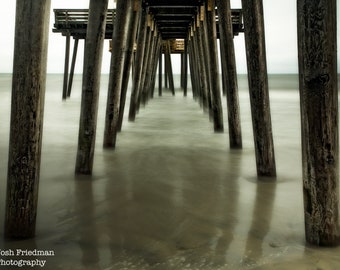 Ocean City Fishing Pier Photograph New Jersey Shore Photography Beach Summer Morning Sand Atlantic Ocean Wood Pilings Long Exposure Club