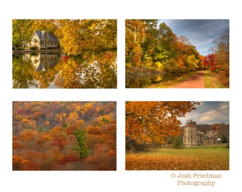 Bucks County in Autumn Print Set, Fine Art Photography, Landscape Photograph, Fall Foliage, Autumn Color, Wall Art, Pennsylvania, Gift Set