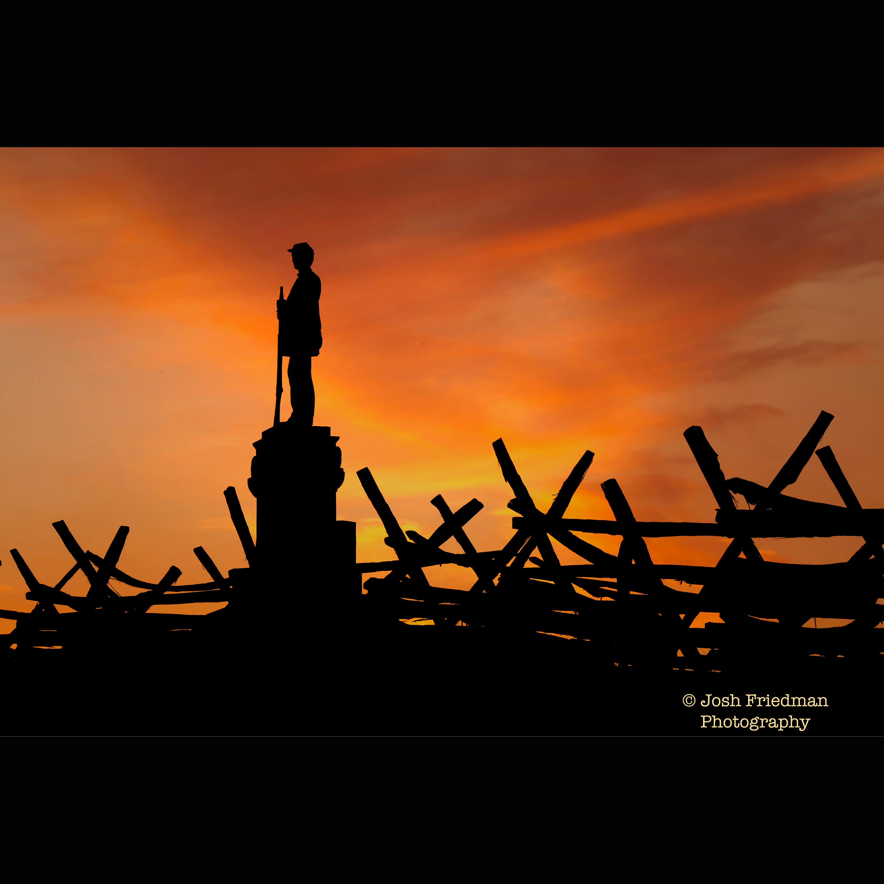 Antietam National Battlefield Bloody Lane Sunset Photograph Sunken Road Sharpsburg Maryland Civil War 130th Pennsylvania Volunteer Infantry