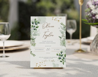 Boho Floral Wedding Invitation Template | Editable Canva Design (Digital Download)