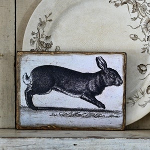 Country Farmhouse Easter Rabbit Picture Hanging Sign, Antiqued ...