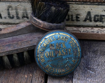 Vintage Blue Shoe Polish Tin, Whitmore's Shoe Polish