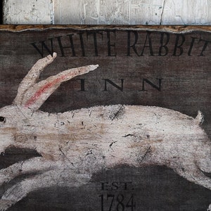 Primitive Rabbit Inn Wooden Picture Sign Folk Art Easter - Etsy