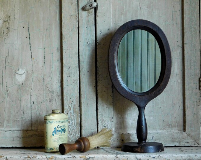 Antique Wooden Shaving Mirror Stand Wood Dresser Mirror Etsy