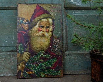 Sweden＊GOD JUL＊Christmas tapestry・* Vintage Swedish Santa Print God Jul Merry Christmas Tapestry