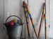 Vintage Wooden Croquet Stake Collection, 4 Mismatched Game Stakes 