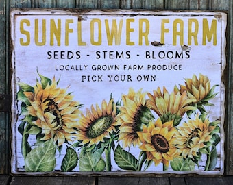 Rustic Sunflower Wooden Sign