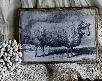 Rustic Sheep Wooden Picture Sign