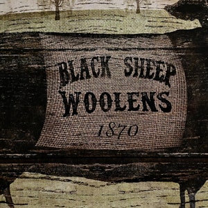 Country Folk Art Black Sheep Wooden Sign Art Wall Hanging - Etsy