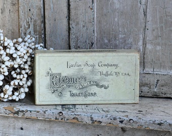 Antique Larkin Soap Co. Toilet Soap Box, Creme Oatmeal T Cardboard Box