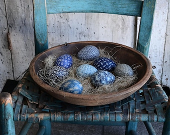 Blue Easter Eggs Bowl Fillers, Colonial, Country Farmhouse Decor, Easter Decoration