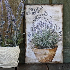 Handmade Rustic Lavender Wooden Sign