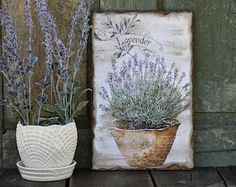 Handmade Rustic Lavender Wooden Sign