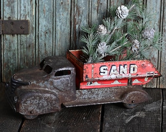 Vintage Pressed Steel Sand and Gravel Toy Dump Truck