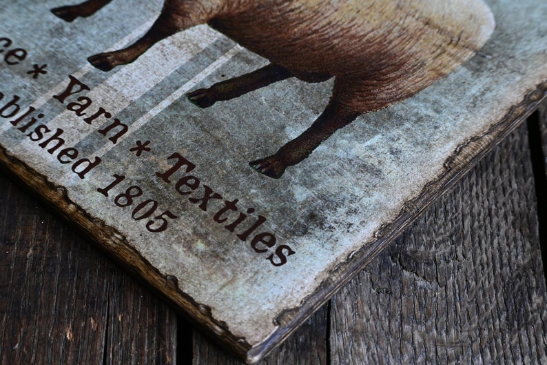 Rustic Homespun Sheep Wool Co. Wooden Sign Art Wall Hanging - Etsy