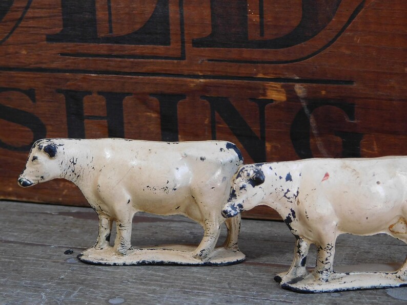 Vintage White Rubber Toy Cows Farm Animals For 1 Cow Each Etsy