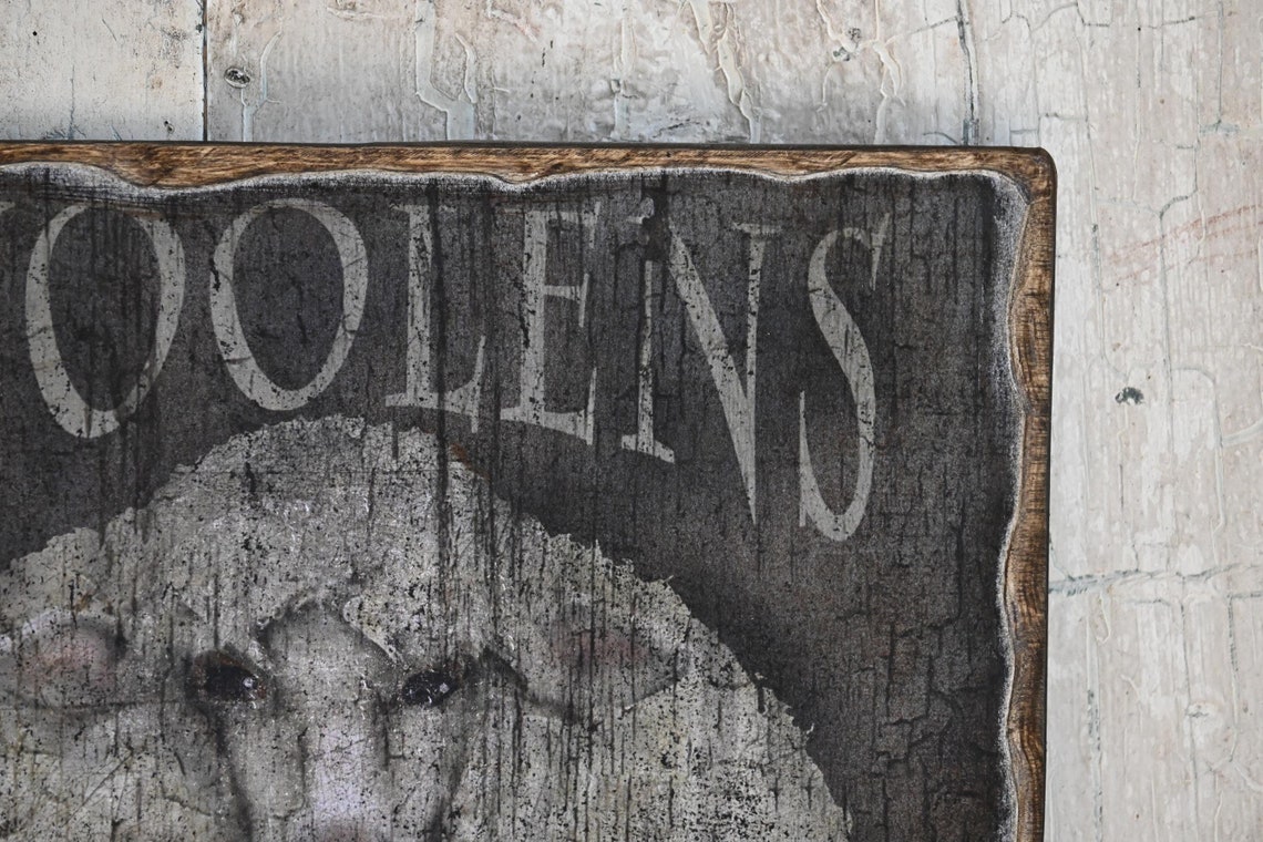 Handmade Primitive Woolen Sheep Picture Sign Plaque - Etsy