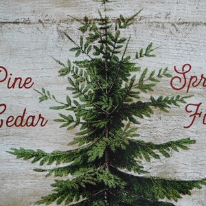 Primitive Country Christmas Tree Farm Sign, Wooden Christmas Wall Hanging Decoration image 2