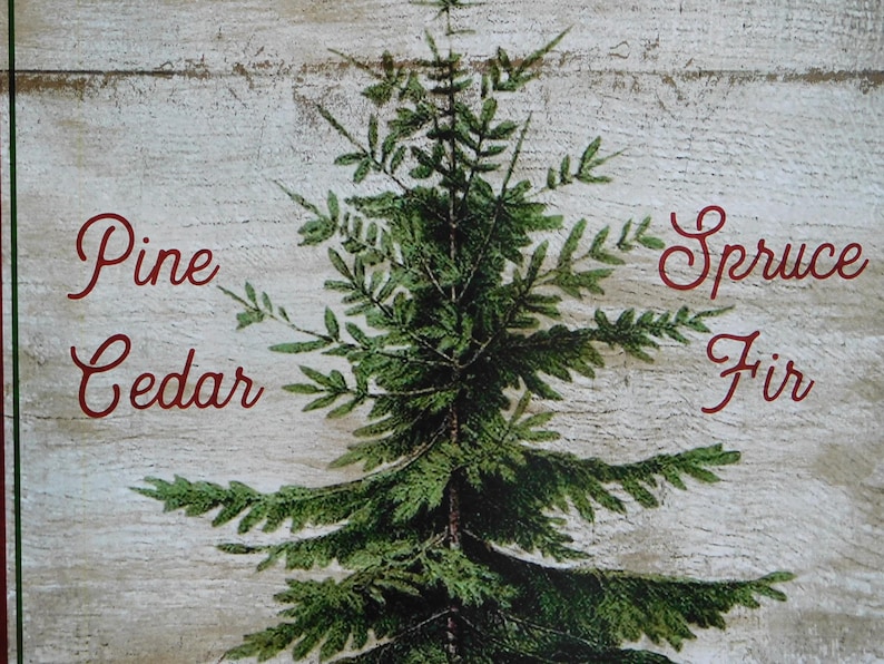 Primitive Country Christmas Tree Farm Sign, Wooden Christmas Wall Hanging Decoration image 2
