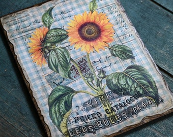 Rustic Sunflower Wooden Sign Wall Hanging